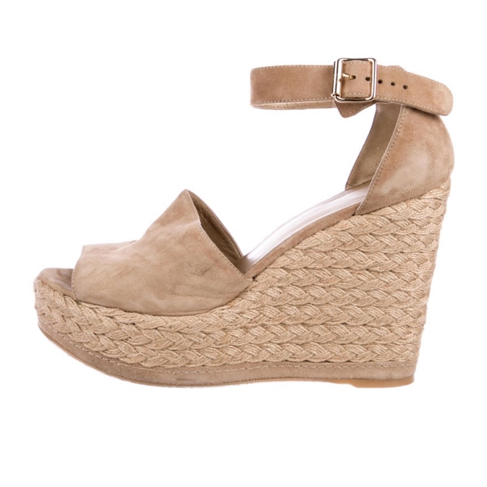 Stuart Weitzman Suede Wedge Sandal size 40 - Picture 7 of 9